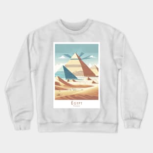 Egyptian Pyramids Retro Travel Poster Crewneck Sweatshirt